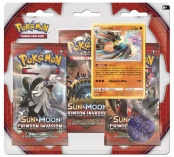 Pokemon Sun and Moon "Crimson Invasion". Набор " 3 бустера+Промо карта Lucario+монета"