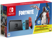Игровая приставка  Nintendo Switch красный синий + игра Fortnite